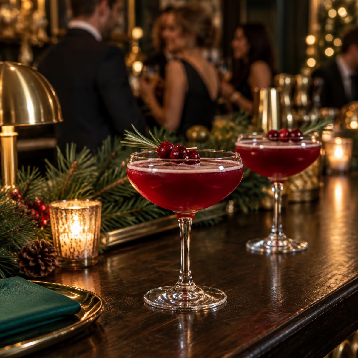 Festive cocktails at the bar